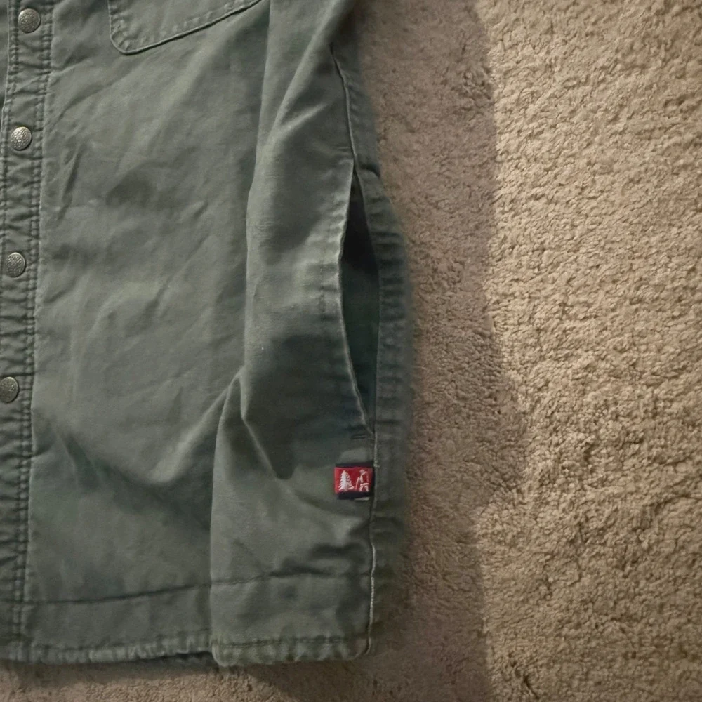 Moose Creek Jacket Large Olive Green Canvas White Sherpa Lined Coat Outdoor
